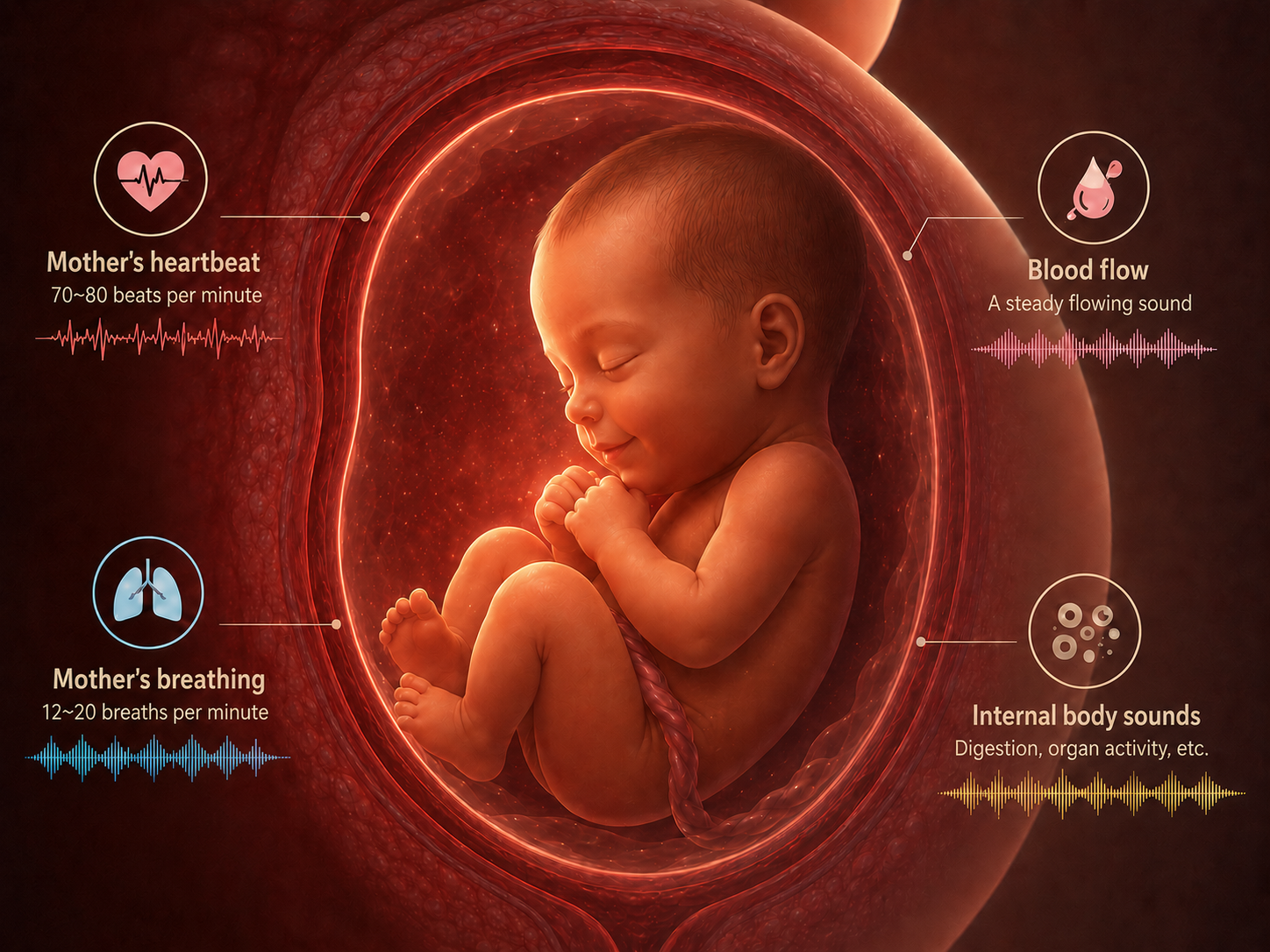 Sounds the baby hears in the womb