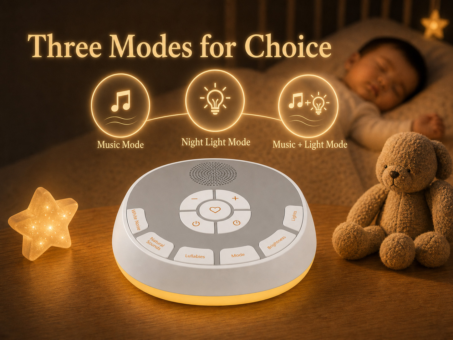 A800L music mode, night light mode, and music plus light mode